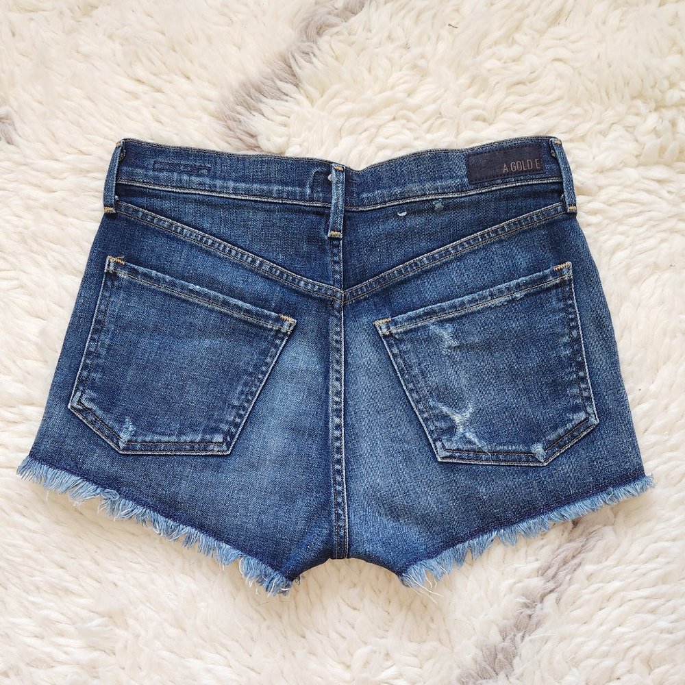 AGOLDE Jaden High Rise Cutoff Denim Shorts Starwood Distressed Stretch Sz 27